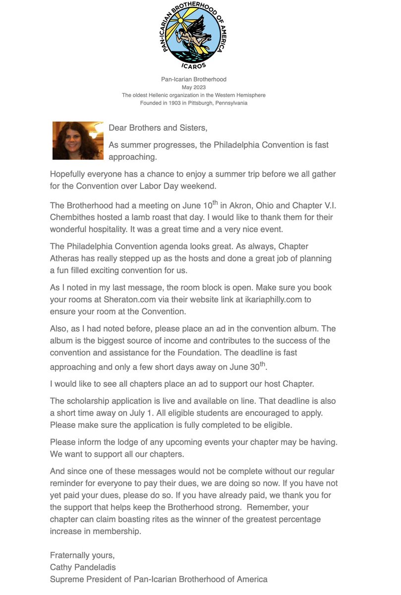 Pan-Icarian President's Monthly Message - mailchi.mp/8a1b5760699b/p…