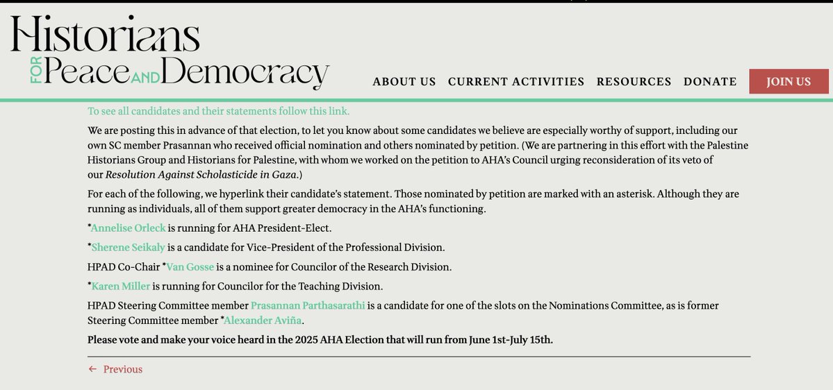 whit strub (@whitstrub) on Twitter photo I just voted the Historians for Peace & Democracy slate down the line for American Historical Association leadership & encourage all other <a href="/AHAhistorians/">American Historical Association</a> members to as well. no organization that can condemn Putin's Ukraine invasion but not scholasticide in Gaza is worth existing. I just voted the Historians for Peace & Democracy slate down the line for American Historical Association leadership & encourage all other <a href="/AHAhistorians/">American Historical Association</a> members to as well. no organization that can condemn Putin's Ukraine invasion but not scholasticide in Gaza is worth existing.