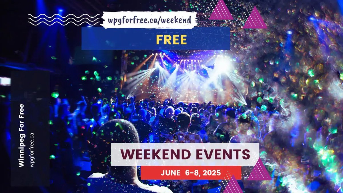 Winnipeg for Free (@wpgforfree) on Twitter photo FREE in Winnipeg This Weekend (June 6β8)!
π Hi Neighbour Festival β Parades, music & more in Transcona!
π Knight of Celebration β Petting zoo, fun & fireworks!
π§ MEME @ The Cube β A full day of electronic music downtown!
wpgforfree.ca/weekend FREE in Winnipeg This Weekend (June 6β8)!
π Hi Neighbour Festival β Parades, music & more in Transcona!
π Knight of Celebration β Petting zoo, fun & fireworks!
π§ MEME @ The Cube β A full day of electronic music downtown!
wpgforfree.ca/weekend