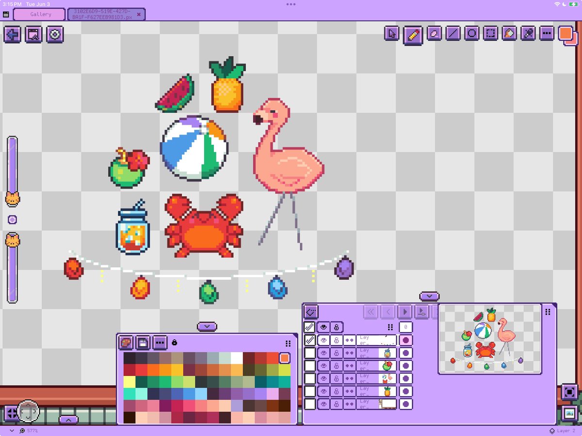 nanipixart's tweet photo. Small update! 🍉👙🍍🦀 https://t.co/TCnzjNwUwt