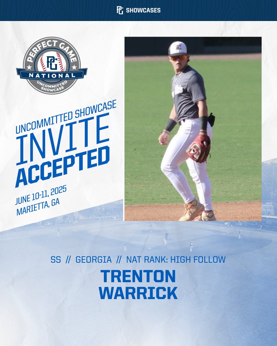 Perfect Game Georgia (@pg_georgia) on Twitter photo NATIONAL UNCOMMITTED SHOWCASE INVITE ACCEPTED 🔒
<a href="/Tdub07Warrick/">Trenton Warrick</a> X #NatUncommitted
<a href="/PG_Uncommitted/">PG_Uncommitted</a> NATIONAL UNCOMMITTED SHOWCASE INVITE ACCEPTED 🔒
<a href="/Tdub07Warrick/">Trenton Warrick</a> X #NatUncommitted
<a href="/PG_Uncommitted/">PG_Uncommitted</a>