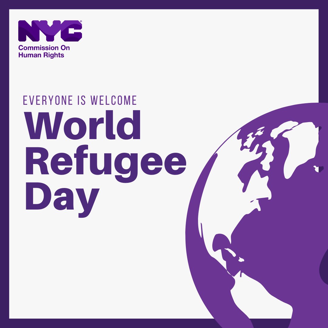 On #WorldRefugeeDay, we uplift the courage of refugees who bring strength, resilience, and invaluable contributions to our communities.

NYCCHR works to ensure everyone, regardless of immigration status, is protected from discrimination in NYC.

More: NYC.gov/HumanRights