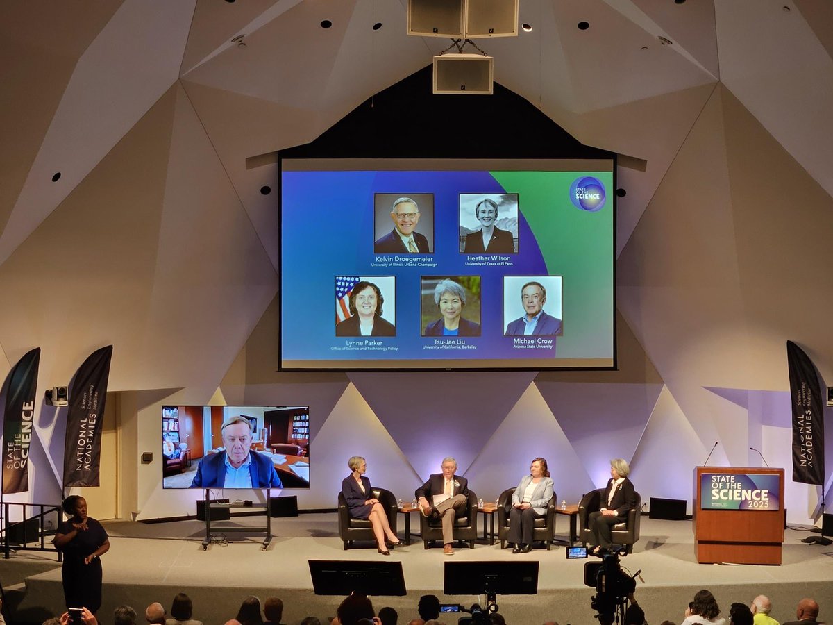 Live now: Incoming NAE President Tsu-Jae King Liu is among the panelists participating in a discussion following the State of the Science address. Watch here: nationalacademies.org/event/44894_06…