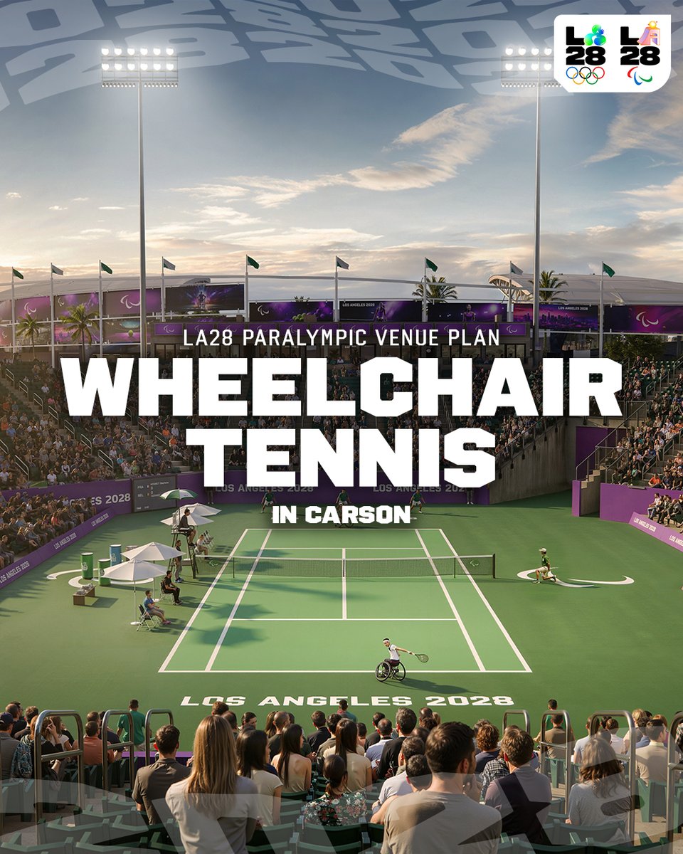 LA28 (@la28) on Twitter photo Match made in Carson! 🎾
Wheelchair Tennis will be serving smashes, slices and epic competition from the Tennis Center in Carson at the 2028 Paralympic Games.
<a href="/Paralympics/">Paralympic Games</a> | <a href="/ITFTennis/">ITF</a> | <a href="/dignityhealthsp/">Dignity Health Sports Park</a> Match made in Carson! 🎾
Wheelchair Tennis will be serving smashes, slices and epic competition from the Tennis Center in Carson at the 2028 Paralympic Games.
<a href="/Paralympics/">Paralympic Games</a> | <a href="/ITFTennis/">ITF</a> | <a href="/dignityhealthsp/">Dignity Health Sports Park</a>