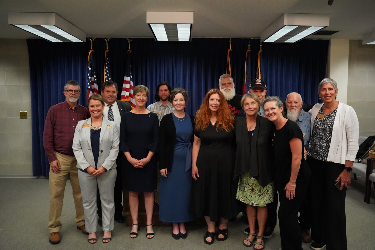 Today, Reps. <a href="/PratherForNC/">Lindsey Prather</a> and <a href="/ager_eric/">Eric Ager</a> spoke at a press conference with residents of Swannanoa, a community hit particularly hard by Hurricane Helene. They need support from the #NCGA as soon as possible. We need to act on further aid to #WNC. #ncpol