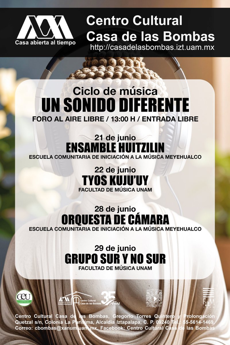 #AgendaCulturalUAMI
#sóloencasadelasbombas
casadelasbombas.izt.uam.mx