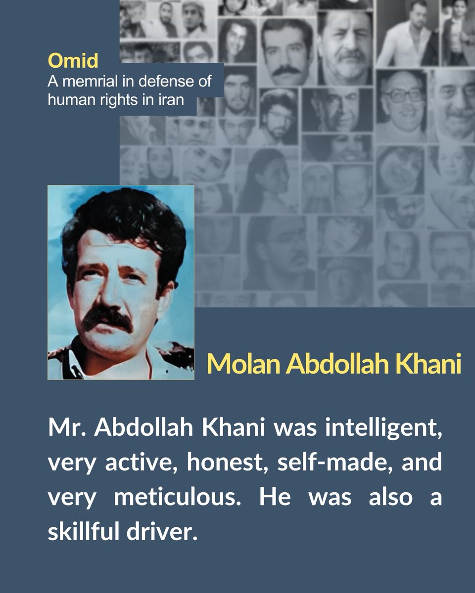 On June 3, 1997, Mr. Abdollah Khani, while returning from Sulaymaniyah to the headquarters of the Kurdistan Democratic Party of #Iran, stopped at a location to assist a vehicle that appeared to have broken down.
Moments later, unidentified armed individuals opened fire on him,