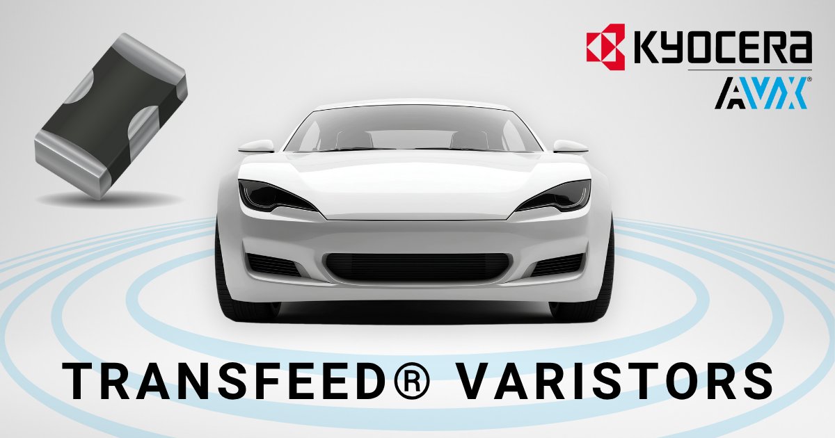 kavxcorp's tweet image. #KYOCERAAVX TransFeed® &amp;amp; Automotive TransFeed® varistors combine the best electrical characteristics of TransGuard® Varistors w our Feedthru Capacitors into a single chip for state-of-the-art overvoltage #circuitprotection &amp;amp; EMI reduction over a range of frequencies.