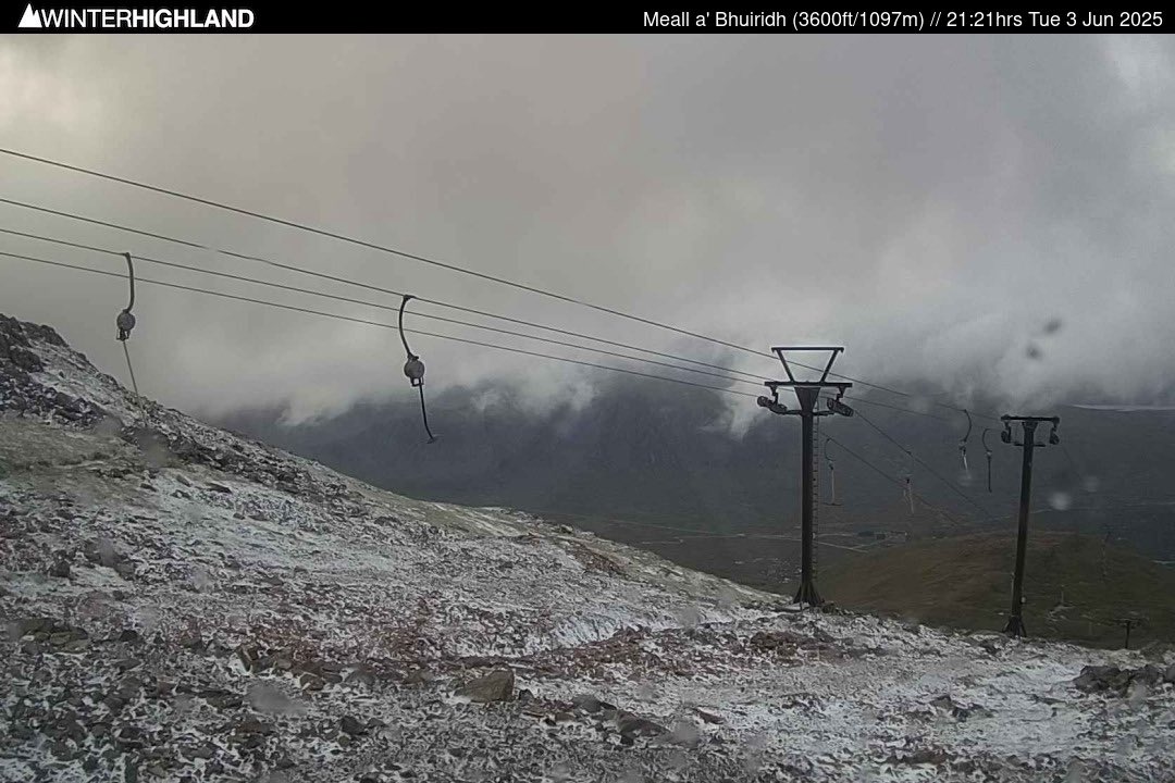 Fresh summer snow at Glen Coe this evening.