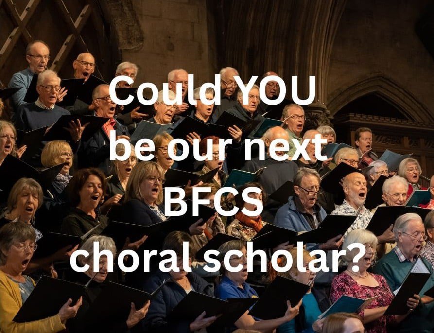 Could you be our next choral scholar? 🎶 We are seeking talented singers who will become one of two BFCS choral scholars for the next academic year 🎹 Singers must be aged  between 18 and 30. 🎼 Head to our website for more information.
