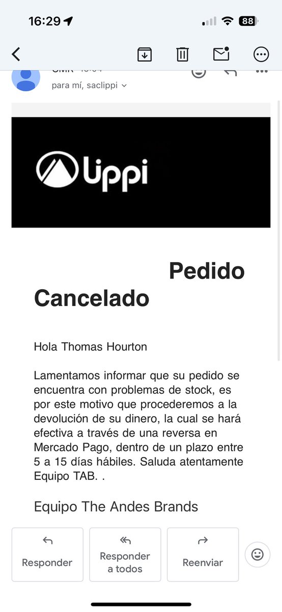 thourton's tweet photo. Gracias por vender un producto sin stock @lippioutdoor @SERNAC y sigue su página con stock https://t.co/OziFzBFgaZ