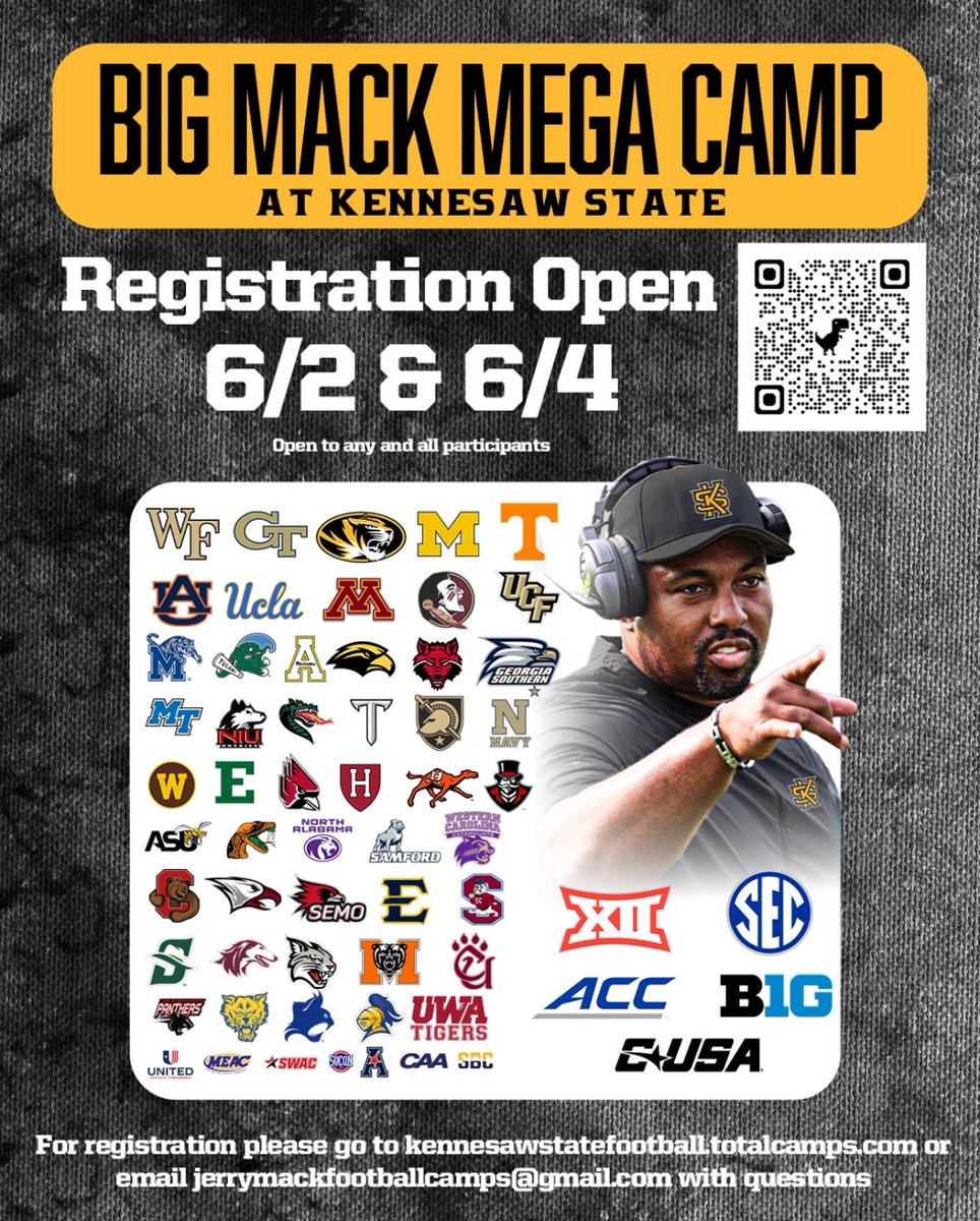 Cole James (@cole23james) on Twitter photo I’ll be attending the <a href="/kennesawstfb/">Kennesaw State Football</a> mega camp at 9am tomorrow!
<a href="/CoachEdDudley63/">Ed Dudley</a> <a href="/Coach_Johnston_/">Coach Blake Johnston</a> <a href="/BTProspects/">Blessed Trinity Football Prospects</a> <a href="/RecruitGeorgia/">Recruit Georgia</a> <a href="/NEGARecruits/">Northeast Georgia Recruits</a> I’ll be attending the <a href="/kennesawstfb/">Kennesaw State Football</a> mega camp at 9am tomorrow!
<a href="/CoachEdDudley63/">Ed Dudley</a> <a href="/Coach_Johnston_/">Coach Blake Johnston</a> <a href="/BTProspects/">Blessed Trinity Football Prospects</a> <a href="/RecruitGeorgia/">Recruit Georgia</a> <a href="/NEGARecruits/">Northeast Georgia Recruits</a>