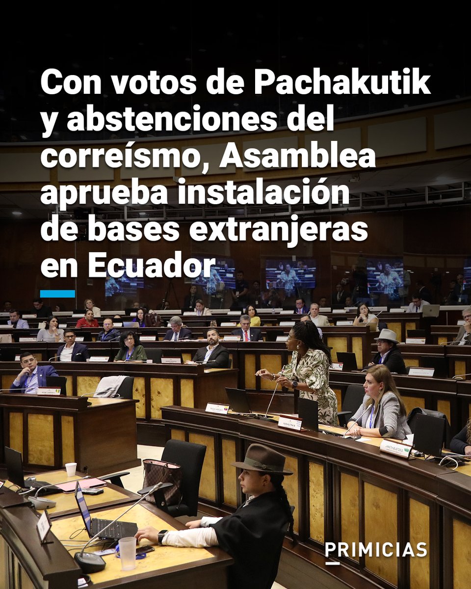 En el correísmo no todos votaron en contra de la reforma para eliminar la prohibición de establecer bases militares extranjeras en Ecuador. La propuesta consolidó la mayoría legislativa de ADN. prim.ec/hWav50W3Jvp