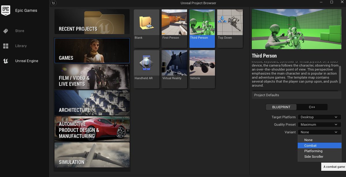 Looking for the templates? Just fyi the templates are in the variant tab #ue5 #UnrealEngine #gamedevelopment #Template