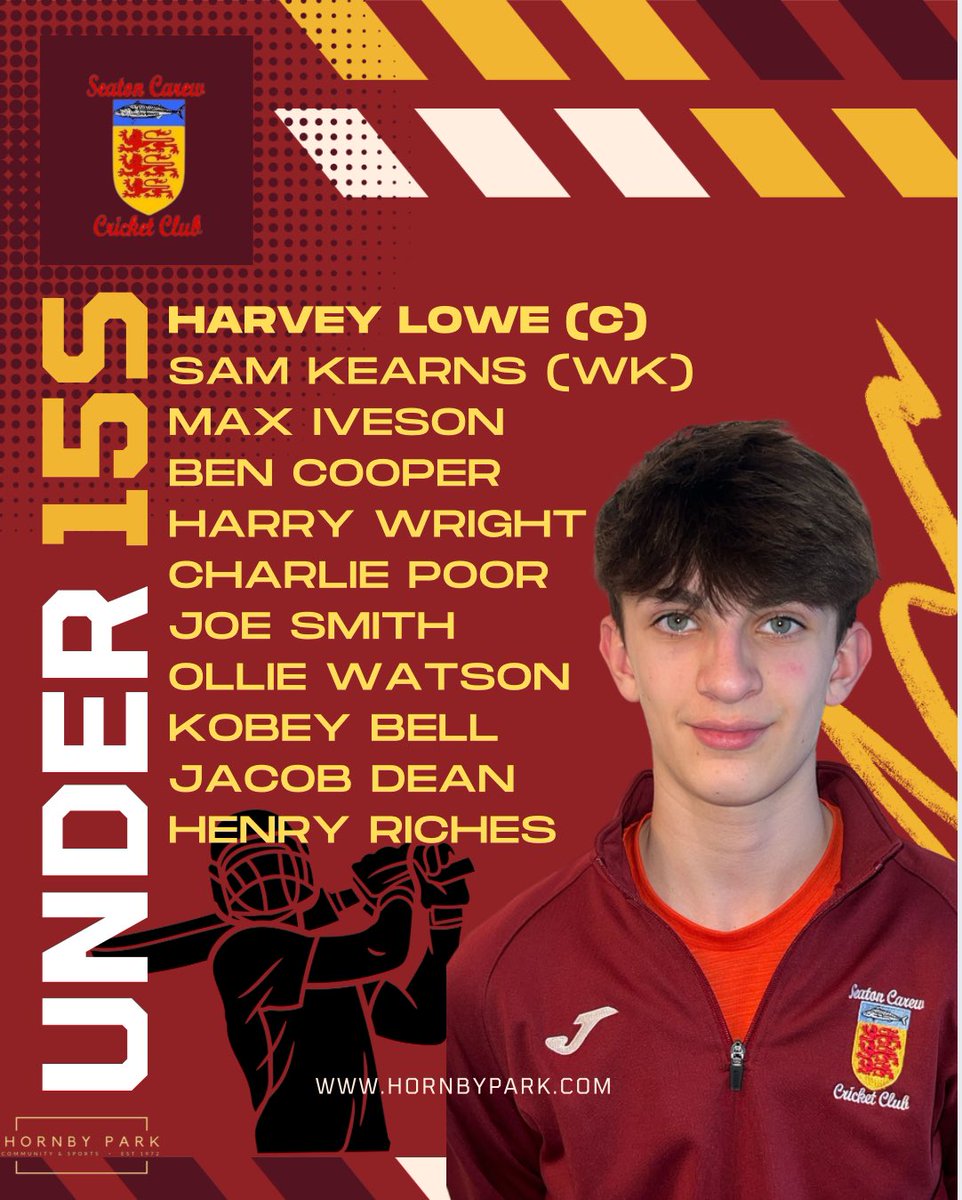 SeatonCarewCC's tweet photo. Here’s how our U15s will lineup tomorrow night when we welcome @NortonCricket to @hornbypark in the Chester Cup.
It’s a 6pm start and the bar will be open, so get yourself along to support the lads. #3LAC https://t.co/DAkiVDEO0m