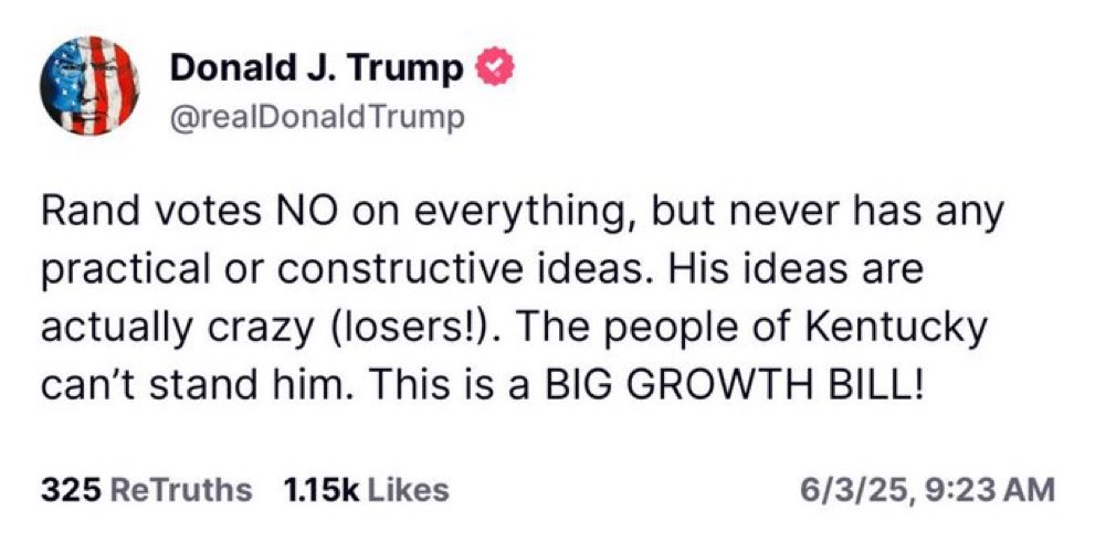 Donald Trump loves debt as much as he loves himself? One thing is certain, he hates on those who stands for the Constitutional Republic, true conservatism, small government. Trump thinks these people are “losers!”

So if these people are losers, I don’t want to be a winner!