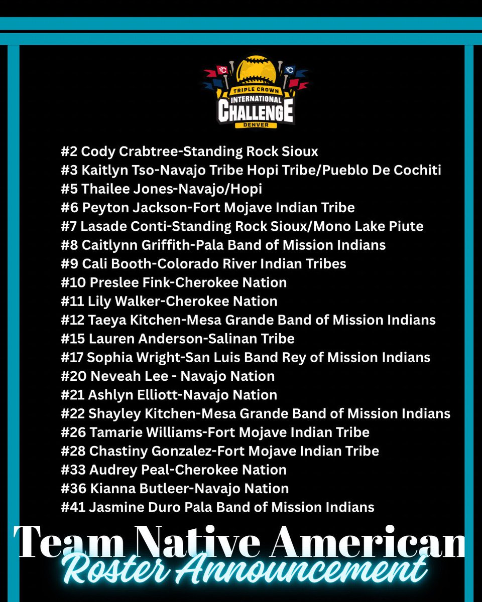 Thailee Jones (@jonesthail2026) on Twitter photo Very excited and proud to play with the First Native American 18u team in the International Challenge Cup in Westminster, Colorado June 25th-29th. <a href="/CSUDHsoftball/">Toros Softball</a> <a href="/AdamsStateSBall/">Adams State University Softball</a> <a href="/FLCSkyhawks/">Fort Lewis Skyhawks</a> <a href="/AZRISING_VELA/">Arizona Rising VELA</a> <a href="/CoastRecruits/">Coast 2 Coast Recruits</a> <a href="/D1Softball/">D1Softball</a> <a href="/LineDsoftball/">Line Drive Media</a> <a href="/ndnsports/">NDNSPORTS.COM</a> Very excited and proud to play with the First Native American 18u team in the International Challenge Cup in Westminster, Colorado June 25th-29th. <a href="/CSUDHsoftball/">Toros Softball</a> <a href="/AdamsStateSBall/">Adams State University Softball</a> <a href="/FLCSkyhawks/">Fort Lewis Skyhawks</a> <a href="/AZRISING_VELA/">Arizona Rising VELA</a> <a href="/CoastRecruits/">Coast 2 Coast Recruits</a> <a href="/D1Softball/">D1Softball</a> <a href="/LineDsoftball/">Line Drive Media</a> <a href="/ndnsports/">NDNSPORTS.COM</a>