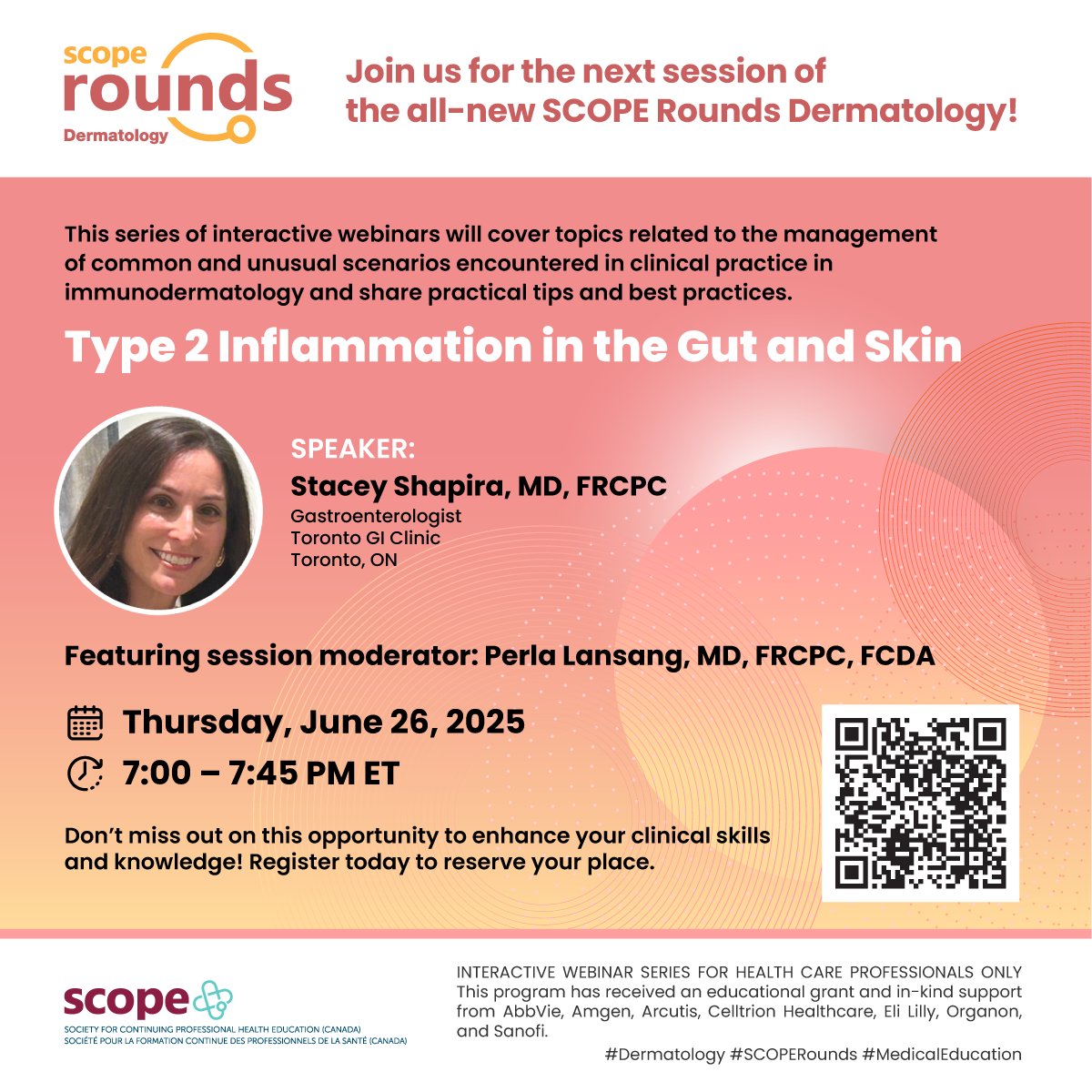 REGISTER NOW FOR SCOPE ROUNDS: DERMATOLOGY 2025:

us02web.zoom.us/webinar/regist…

#Dermatology #MedicalEducation #SCOPERounds