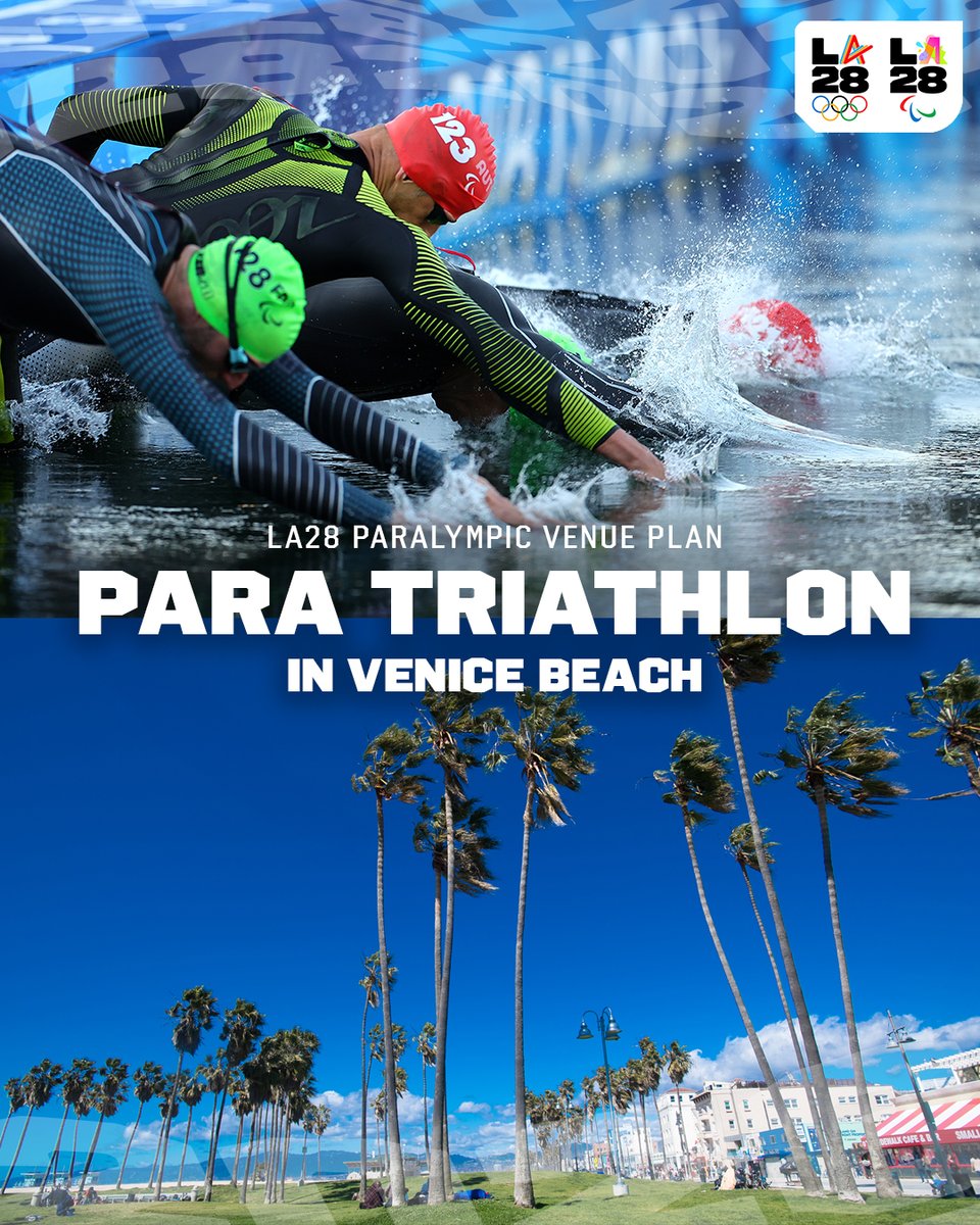 LA28 (@la28) on Twitter photo On course for greatness in Venice Beach! 🏊♂️🏃🚴♂️
Watch every triumphant transition and don't miss a single stroke, pedal and step of the 2028 Para Triathlon from LA's iconic Venice Beach.
<a href="/Paralympics/">Paralympic Games</a> | <a href="/worldtriathlon/">World Triathlon</a> On course for greatness in Venice Beach! 🏊♂️🏃🚴♂️
Watch every triumphant transition and don't miss a single stroke, pedal and step of the 2028 Para Triathlon from LA's iconic Venice Beach.
<a href="/Paralympics/">Paralympic Games</a> | <a href="/worldtriathlon/">World Triathlon</a>