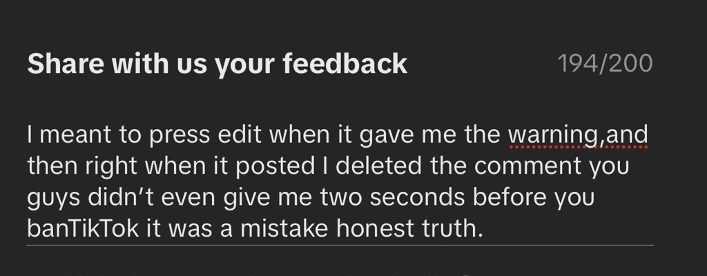 allowitda47's tweet photo. @TikTokSupport I believe I’ve been unjustly banned. I literally deleted the comment right when it was posted,and I misclicked when it asked me to edit my comment this is the honest truth it was literally deleted when I got banned. https://t.co/9mNrn1aD9R