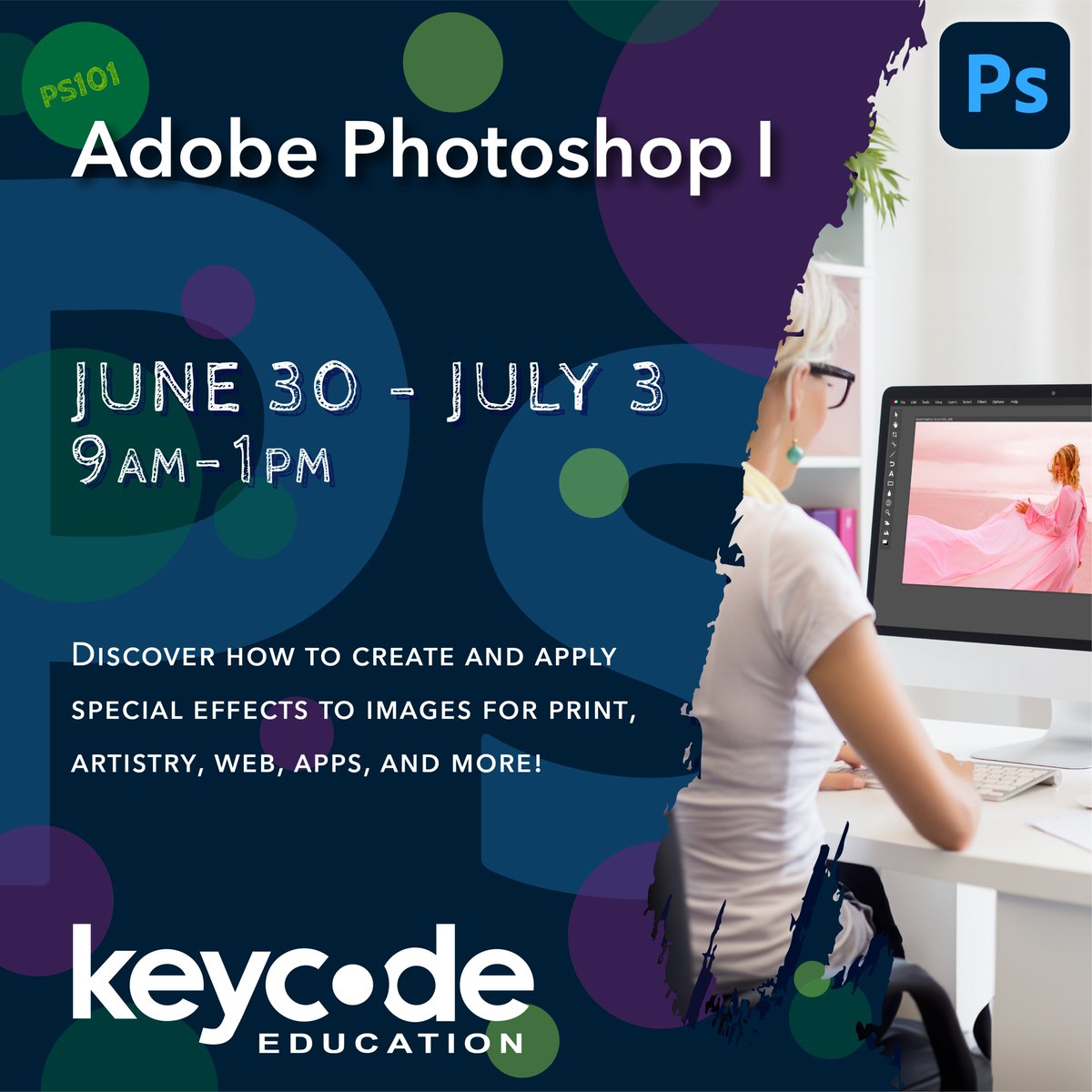 KeyCodeEducate's tweet image. 🎨 Unleash your creativity with our Intro to @Adobe @Photoshop Online Class! 🚀
Aspiring designer, photo enthusiast, or digital skills seeker—this course is for YOU! 🏆 Earn a @credly badge & stand out.
🖌️ Enroll now: bit.ly/3SaxNGU
#eLearning #CareerMotivation