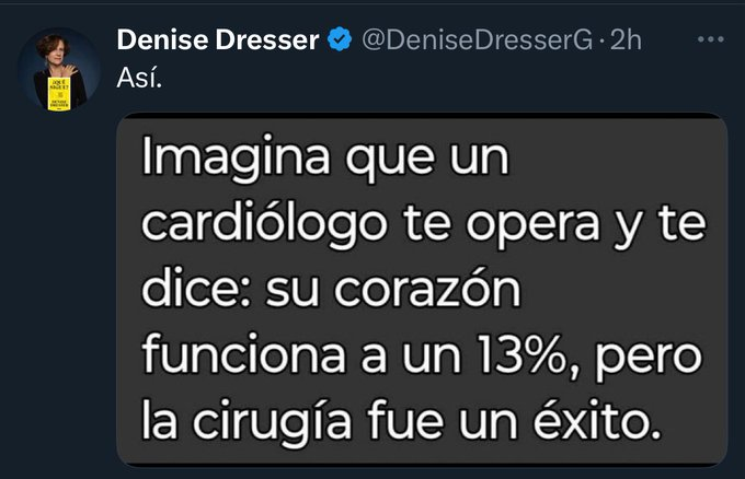 Que profunda reflexión de la Dresser. 😂🤣🤡
<a href="/HNoticiasMX/">Ana Luisa</a> #ÚLTIMAHORA #ULTIMAHORA #EleccionJudicial #PoderJudicial