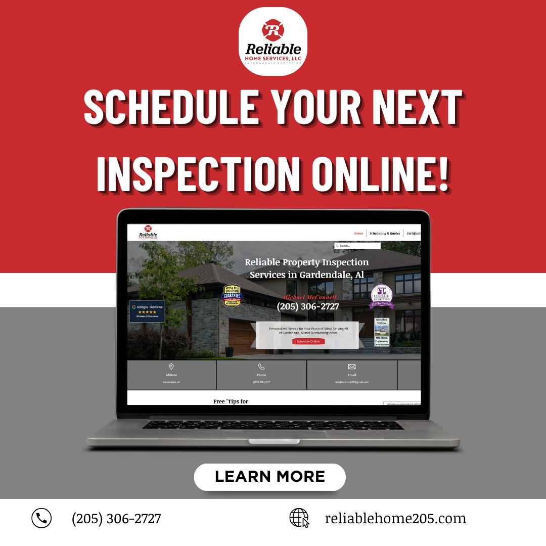 reliablehome205's tweet image. 🖱️ Book online with Reliable Home Services, LLC and enjoy stress-free scheduling! Your inspection is just a click away.

📞 (205) 306-2727 | 🌐 reliablehome205.com

#HomeCheckNow #ReliableChoice #ClickAndBook