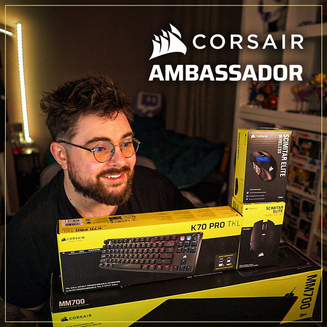 Proud to announce i am now an <a href="/CORSAIR/">CORSAIR</a> ambassador 💛

Couldn't be more grateful and excited to work along with their team on my future content 🤓

You can use my link for discounts on their products ✨

🔗cor.sr/kiza

#corsair #corsairambassador
