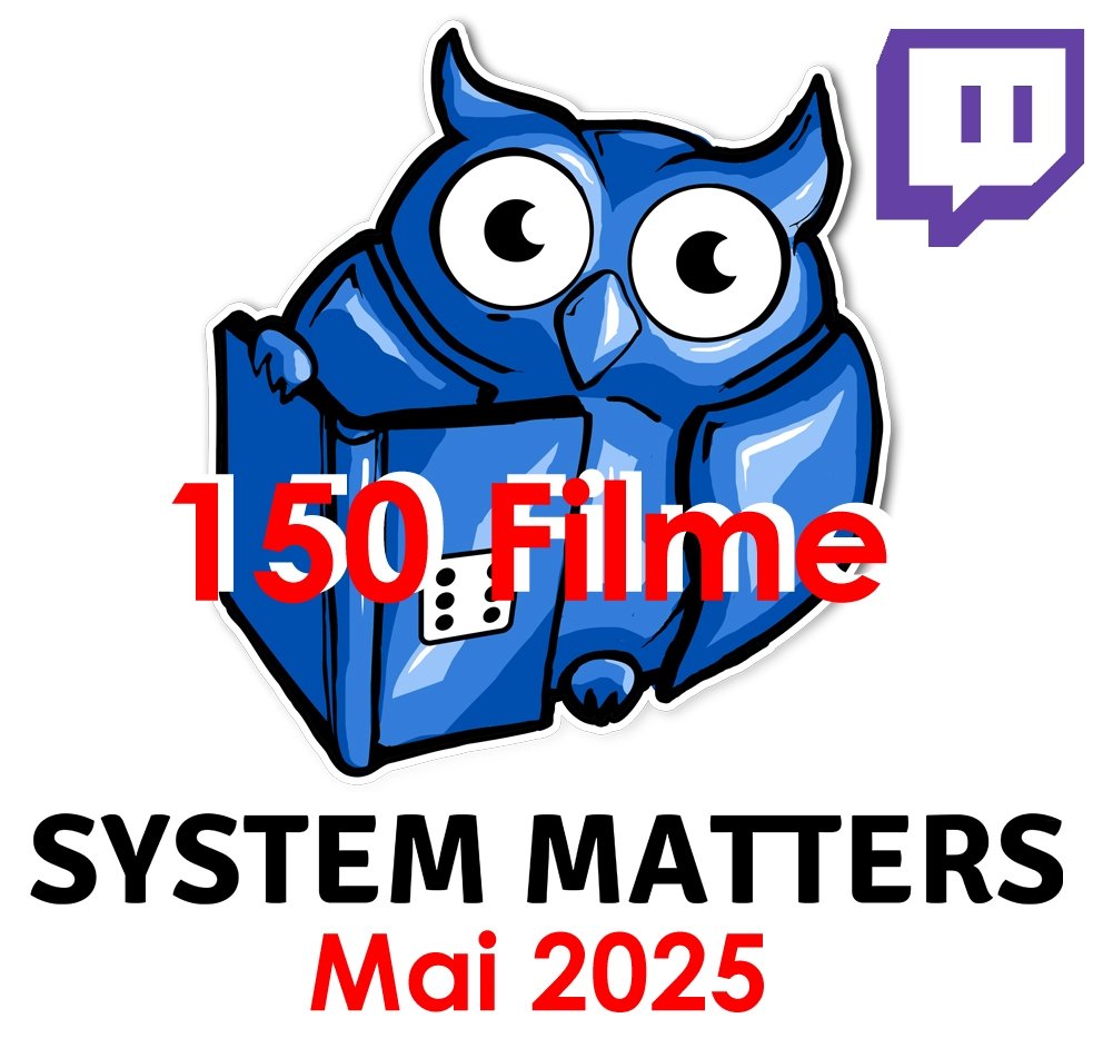 Ralf Sandfuchs (@ralfsandfuchs) on Twitter photo Heute Abend darf ich bei <a href="/SystemMatters/">System Matters</a> zusammen mit einigen anderen erzählen, was wir im Rahmen der laufenden Challenge "150 Filme in einem Jahr" alles an Filmen gesehen haben.
Kommt vorbei und holt euch neue filmische Inspirationen!
Um 20:00 Uhr auf twitch.tv/systemmatters Heute Abend darf ich bei <a href="/SystemMatters/">System Matters</a> zusammen mit einigen anderen erzählen, was wir im Rahmen der laufenden Challenge "150 Filme in einem Jahr" alles an Filmen gesehen haben.
Kommt vorbei und holt euch neue filmische Inspirationen!
Um 20:00 Uhr auf twitch.tv/systemmatters
