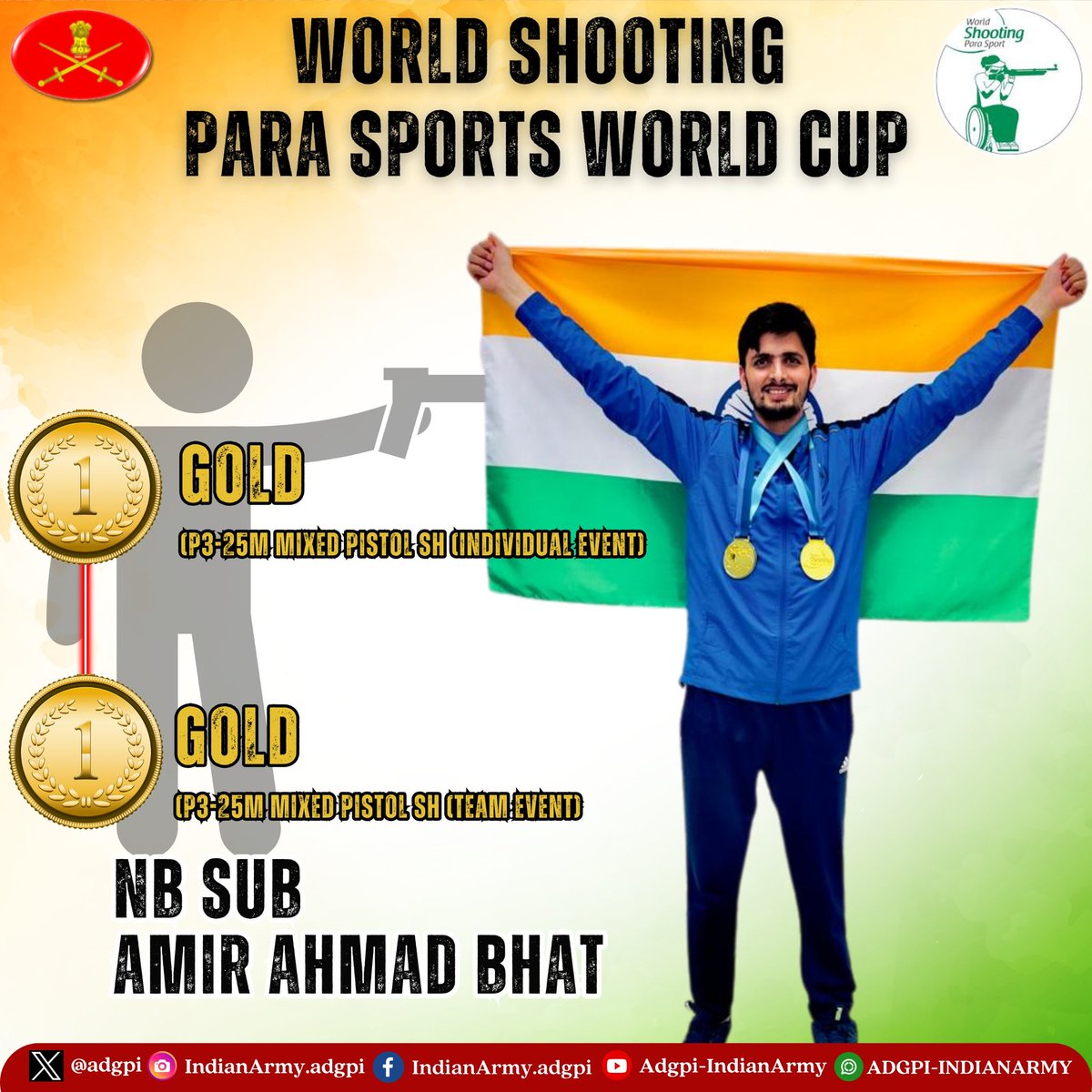 Indian Army Athletes Shine in Para Sports, Boxing, and Wrestling Events

The dedication and talent of Indian Army athletes continue to bring laurels on the international stage.

Boxing - Thailand International Open Boxing Tournament:
🥇 Havildar Deepak secured the gold medal in