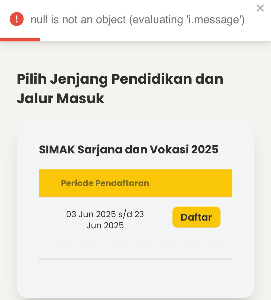 miwchoo's tweet photo. Ini gimana yah kok punya gue gini sih?
Soalnya awalnya emang ga sengaja kepencet simpan, karena g baca kalau ada tambahan jurusan diatas
(blm dibayar &amp; blm ada jurusan apapun). Efek panik gue apus daftarnya😭 pas dicoba ulang bbrp kali begini https://t.co/m2fIXP3ZeK