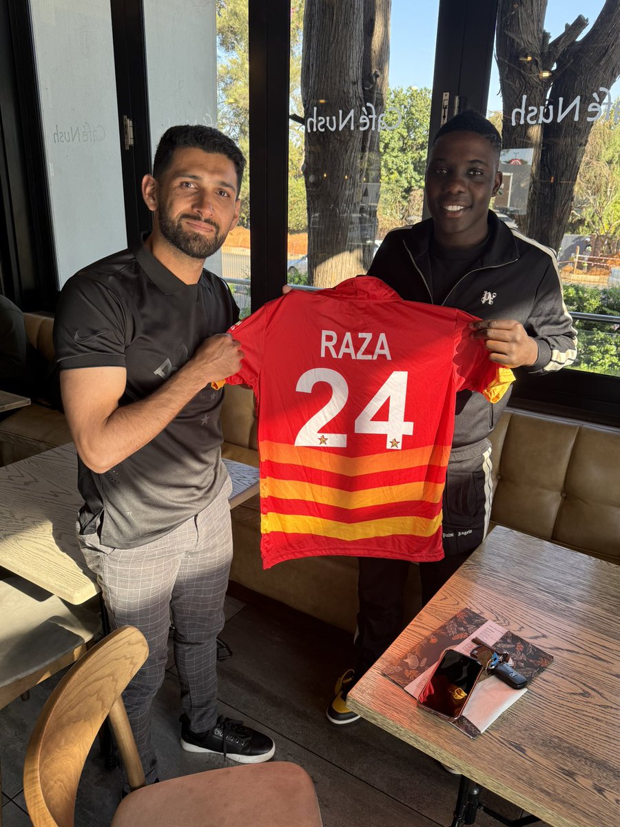 Sikandar Raza (@srazab24) on Twitter photo Thank you brother for your time today. It was truly an honor to meet you
Sending prayers and best wishes your way. Keep shining and keep raising the flag 🇿🇼 high.
<a href="/Nakamba_11/">Marvelous Nakamba</a>
#VisitZimbabwe #Inshallah Thank you brother for your time today. It was truly an honor to meet you
Sending prayers and best wishes your way. Keep shining and keep raising the flag 🇿🇼 high.
<a href="/Nakamba_11/">Marvelous Nakamba</a>
#VisitZimbabwe #Inshallah