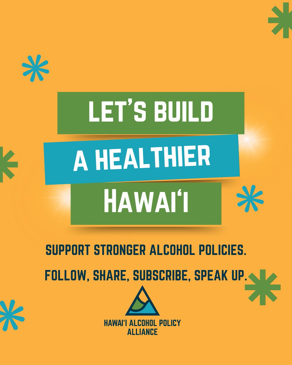 Want to help build a healthier Hawai‘i?

Support stronger alcohol policies.

Follow, share, subscribe, speak up. 

mailchi.mp/2619f88457b1/a…

#HIAPA #AlcoholPolicy #JoinTheMovement