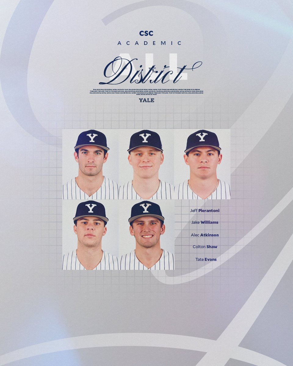 Yale Baseball (@yalebaseball) on Twitter photo Congratulations to our 5β£ CSC Academic All-District honorees π
π° tinyurl.com/5cpk68vp
#ThisIsYale Congratulations to our 5β£ CSC Academic All-District honorees π
π° tinyurl.com/5cpk68vp
#ThisIsYale
