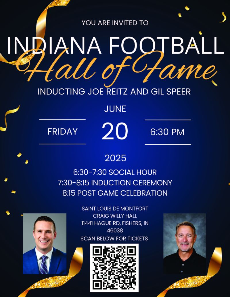 Join us for festivities, family, food, football, and FUN!
Help us celebrate. Food from Sahm's Half Liter, playground for the kids.
Matt Taylor, Voice of the Colts, will be MC
Use the QR Code &amp; pass along to teammates, family, and friends.
We look forward to seeing you all on 6/20