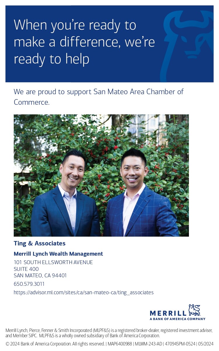 Huge thanks to Ting &amp; Associates – Merrill Lynch Wealth Management for supporting the San Mateo Area Chamber of Commerce! 💼🌟
Your commitment to our community makes a real difference.
#SanMateoChamber #ThankYou #CommunitySupport