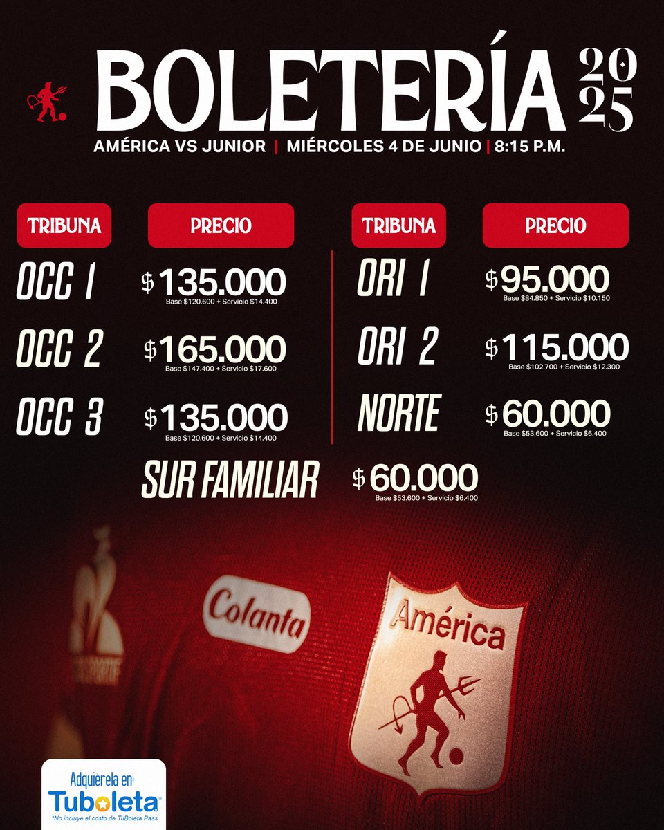 🇦🇹 En estos cuadrangulares de la Liga, tu apoyo desde la tribuna también juega. ¡Vamos a llenar el Pascual y a defenderlo con el alma! 🏟️⚔️

🎟️ Compra ya tu boleta para el partido de mañana: tuboleta.com/es/eventos/ame…

#TodoPorAmérica