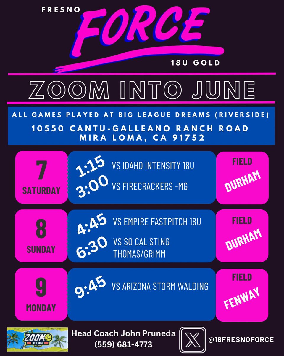 FRESNO FORCE 18 GOLD (@18fresnoforce) on Twitter photo FRESNO FORCE SCHEDULE FOR ZOOM INTO JUNE <a href="/FresnoStateSB/">Fresno State Softball</a> <a href="/SacStSoftball/">Sacramento State Softball</a> <a href="/ucdavissoftball/">UC Davis Softball</a> <a href="/CalPolySoftball/">Cal Poly Softball</a> <a href="/UTEPSoftball/">UTEP Softball</a> FRESNO FORCE SCHEDULE FOR ZOOM INTO JUNE <a href="/FresnoStateSB/">Fresno State Softball</a> <a href="/SacStSoftball/">Sacramento State Softball</a> <a href="/ucdavissoftball/">UC Davis Softball</a> <a href="/CalPolySoftball/">Cal Poly Softball</a> <a href="/UTEPSoftball/">UTEP Softball</a>