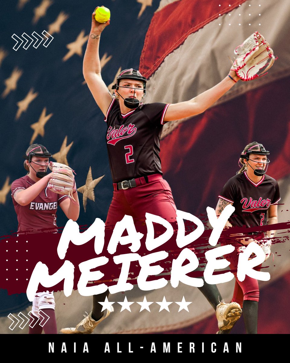 ALL-AMERICAN!

Congratulations to Maddy Meierer for earning third team NAIA All-American honors! Maddy finished her 2025 campaign with a 24-6 record and a 0.88 ERA, tied for the lowest mark in the nation. Maddy is the first Evangel Softball athlete to earn NAIA All-American