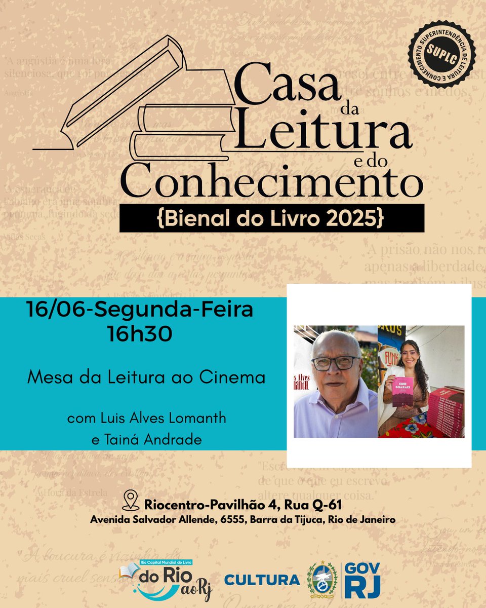 IlhaReporter's tweet photo. Lançamento do romance policial A MORTE USA BATOM, do escritor Luis Alves Lomanth, na Bienal do Livro, no estande da SECEC Secretaria de Cultura e Economia Criativa do Estado do Rio de Janeiro, dia 16 às 16h30. https://t.co/ZxBVOXmxcy