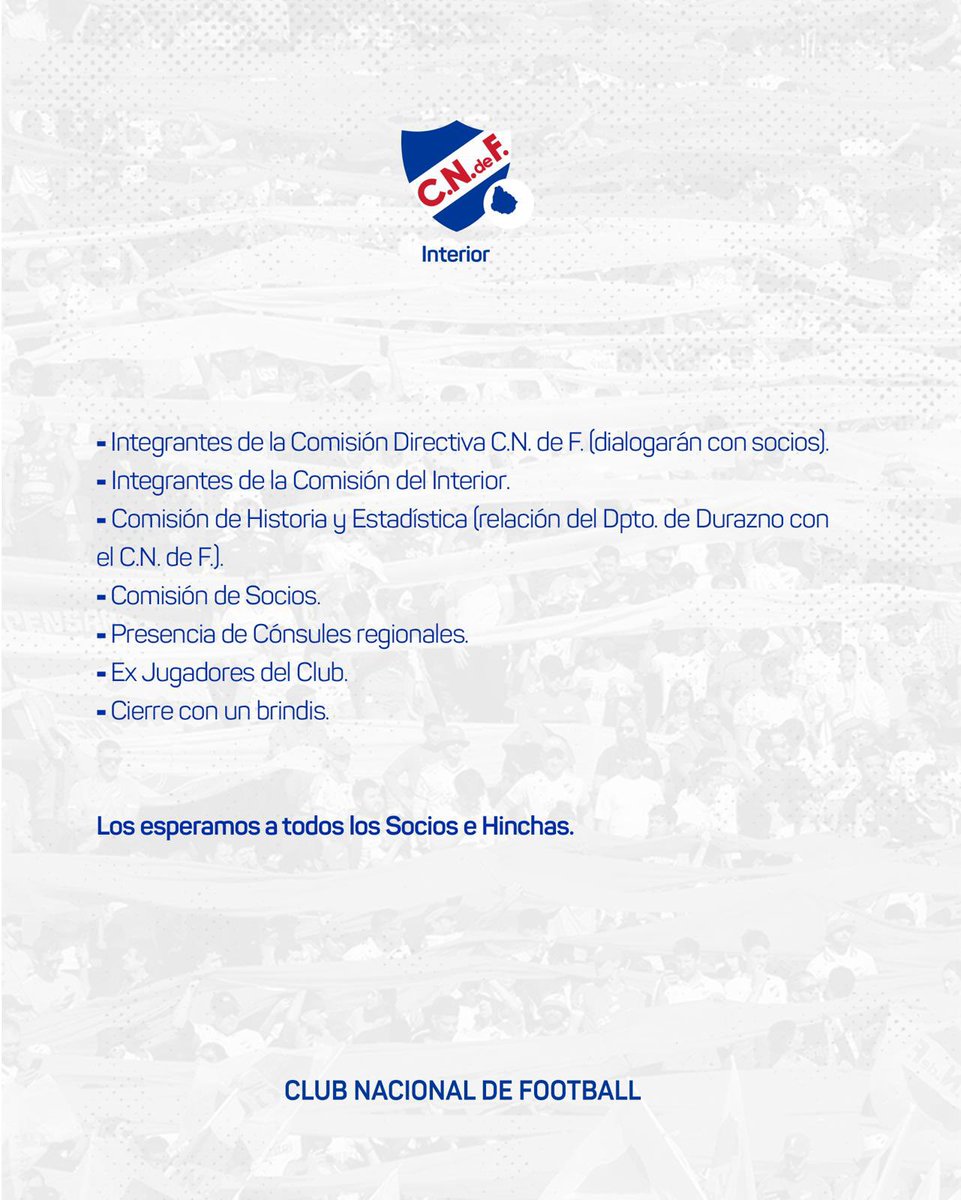 Nacional Filiales (@cndeffiliales) on Twitter photo 🛑 ATENCIÓN Durazno !!!
La <a href="/CNdeFhistoria/">Nacional Historia</a> junto a <a href="/CNdeFinterior/">Nacional Interior</a> recorriendo el país.
Pronto más ciudades en el calendario✅
Nacional es 🇺🇾‼️ 🛑 ATENCIÓN Durazno !!!
La <a href="/CNdeFhistoria/">Nacional Historia</a> junto a <a href="/CNdeFinterior/">Nacional Interior</a> recorriendo el país.
Pronto más ciudades en el calendario✅
Nacional es 🇺🇾‼️