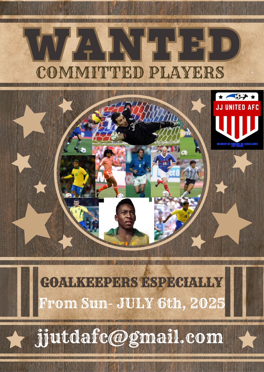 Seeking committed/dedicated players of all positions (especially GKs) to join us for next season in <a href="/WESFA_Football/">W.E.S.F.A.</a>
(Div 7).

Training begins 11am on 6th July @ Mottingham Sports Ground SE9 4NP.

DM us..