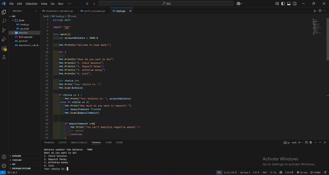 AnyaohaUjunwa's tweet image. Day 5/100 – #GoLangJourney
Today I explored Go control structures:
✅ if, else if, nested if
✅ for loops &amp;amp; infinite loops
✅ break &amp;amp; continue
Loving the progress and how Go keeps it simple and clean! 😊
#100DaysOfGo #CodeWithCynthia #LearnGoWithMe #WomenWhoCode #GoDevelopers