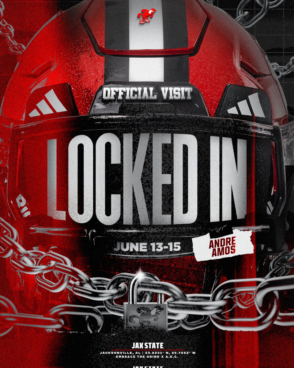 Andre (AJ) Amos Jr.⭐⭐⭐ (@andreamosjr0) on Twitter photo Let's go!! Just locked in my OV with <a href="/CoachXGarcia/">Coach Xavier Garcia</a> !!! Can't wait to touchdown <a href="/JaxStateFB/">Jax State Football</a> !! #Embracethegrind #AKC <a href="/iamcoachgene/">Gene Robinson III</a> <a href="/CSmithScout/">Chris Smith</a> <a href="/RyanCallahan247/">Ryan Callahan</a> <a href="/AllenTrieu/">Allen Trieu</a> <a href="/TomLuginbill/">Tom Luginbill 🇺🇸 🏈</a> <a href="/TomLoy247/">Tom Loy</a> <a href="/RivalsFriedman/">Adam Friedman</a> Let's go!! Just locked in my OV with <a href="/CoachXGarcia/">Coach Xavier Garcia</a> !!! Can't wait to touchdown <a href="/JaxStateFB/">Jax State Football</a> !! #Embracethegrind #AKC <a href="/iamcoachgene/">Gene Robinson III</a> <a href="/CSmithScout/">Chris Smith</a> <a href="/RyanCallahan247/">Ryan Callahan</a> <a href="/AllenTrieu/">Allen Trieu</a> <a href="/TomLuginbill/">Tom Luginbill 🇺🇸 🏈</a> <a href="/TomLoy247/">Tom Loy</a> <a href="/RivalsFriedman/">Adam Friedman</a>