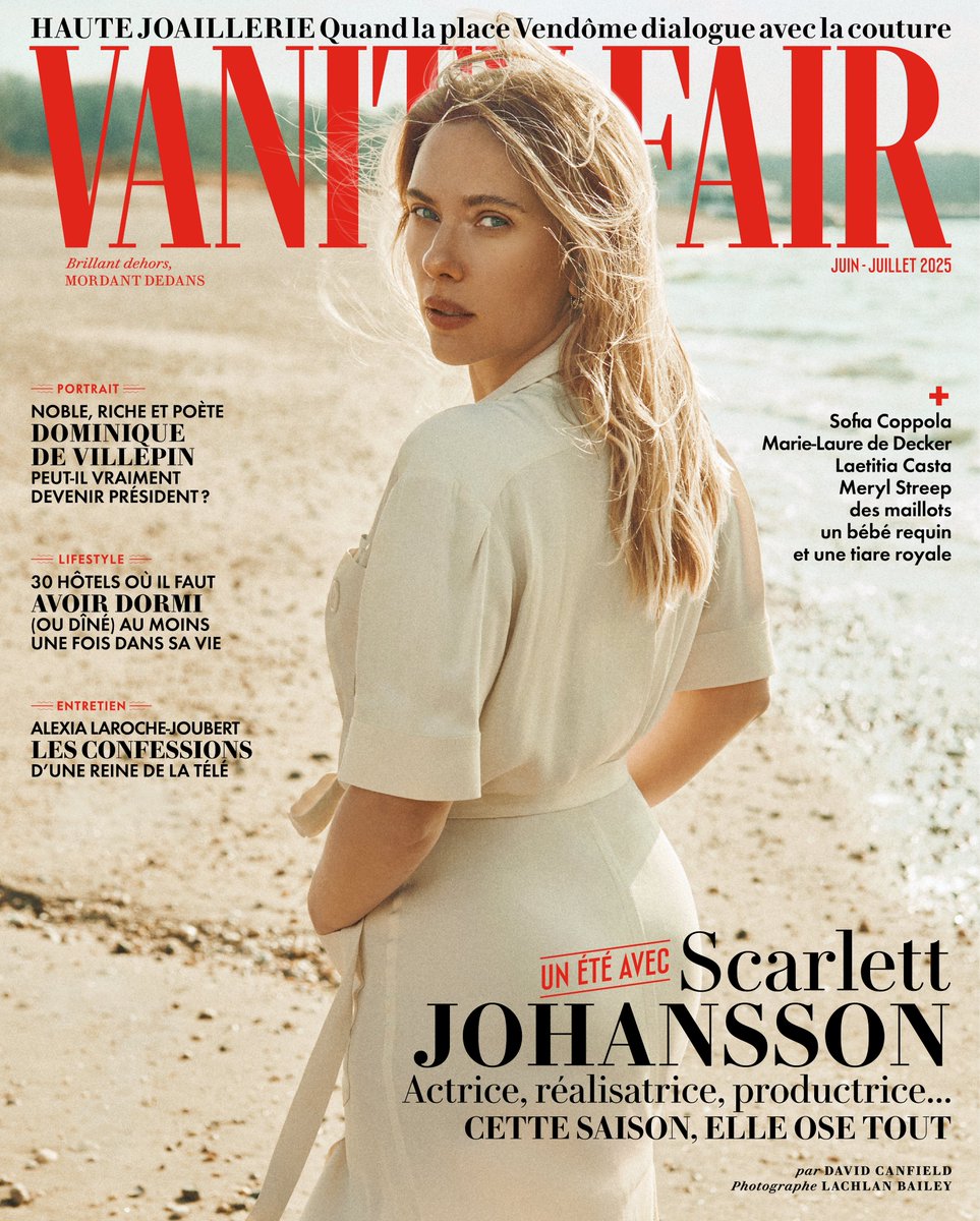 VanityFairFR's tweet photo. La carrière de #ScarlettJohansson s'étend sur trois décennies. À 40 ans, l'actrice revient dans @JurassicWorld : Renaissance, le 4 juillet au cinéma, après avoir présenté son premier film, « Eleanor The Great », à Cannes.

Lire : https://t.co/Zk5IYco4MH

Aujourd'hui en kiosque. https://t.co/1MLFXdJBNl