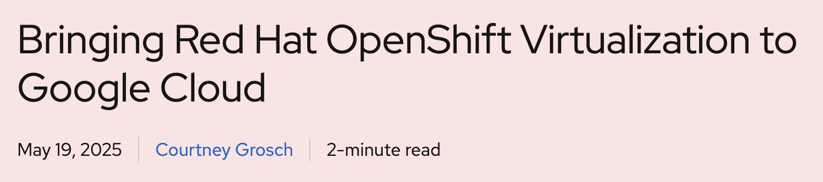 openshift's tweet photo. #TeamworkTuesday! We reach for (public) clouds w/partners! You can now find @RedHat #OpenShift #Virtualization on @googlecloud & migrate #VMs onto a #cloudnative #appplatform & leverage #GoogleCloud's scalability, flexibility, cost-effectiveness: https://t.co/adrxKNDaLo #RHSummit https://t.co/LWzYSbZGoW