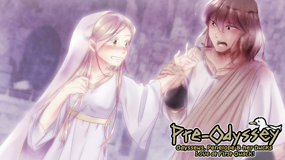 ⏳ Only 2 weeks left until the release of Pre-Odyssey: Love at First Quack!
This mythological gem is crafted by the brilliant #OtomeDev <a href="/Antares252/">Anta| Thorn for the Villain Otome | VGen</a> ❤️

Supporting her costs nothing, just wishlist it on Steam!
🦆🎭 Link below
#OtomeGame #IndieDev #VisualNovel #OtomeCommunity