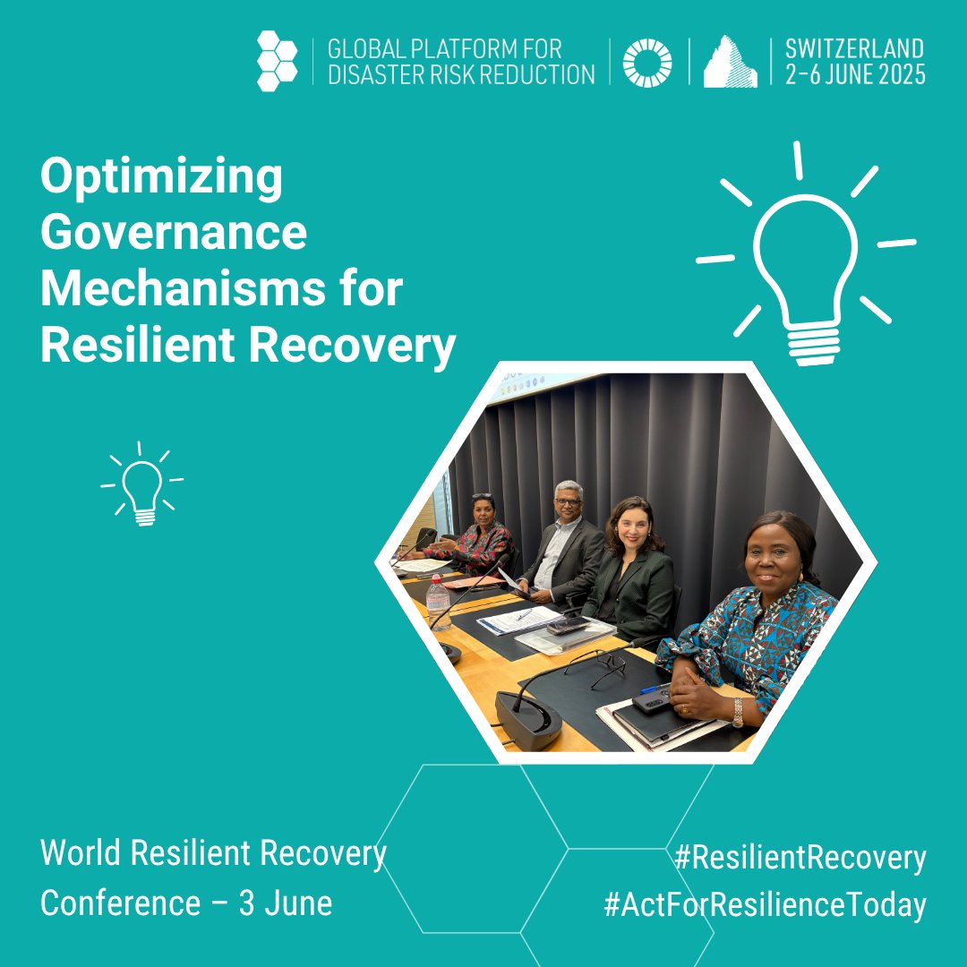 ResilienceSahel's tweet image. Today’s session facilitated by @UNDP at #WRRC #GPDRR2025 dug deep into recovery governance mechanisms, coordination, strategies &amp;amp; innovations driving resilient recovery – Sharing lessons from @ecowas_cedeao #India #Somalia, #Australia &amp;amp; #Italy to move from response to resilience