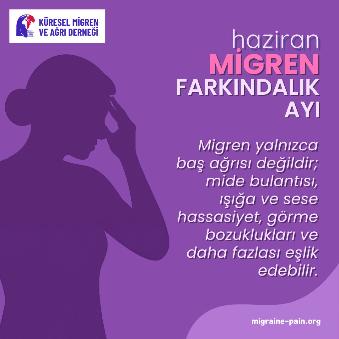 Haziran ayı boyunca migreni konuşuyoruz!

Haziran boyunca paylaşacağımız içeriklerle yalnız olmadığınızı hatırlatmak istiyoruz.

📌 Takipte kalın, bilgi ve deneyim paylaşımıyla güçlenelim!

#MAM2025 #MigraineAwareness #migren #MigrenFarkındalıkAyı

migraine-pain.org