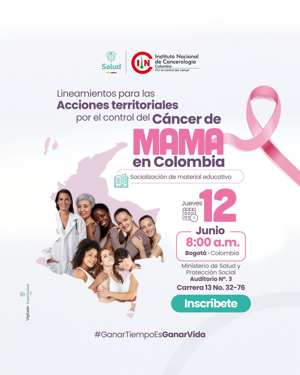 Instituto Nacional de Cancerología (@incancerologia) on Twitter photo ¡Ganar Tiempo Es Ganar Vida!
En un trabajo conjunto entre <a href="/MinSaludCol/">MinSalud Colombia 🇨🇴</a> y <a href="/INCancerologia/">Instituto Nacional de Cancerología</a> extendemos una cordial invitación al evento “Lineamientos para las acciones territoriales por el control del cáncer de mama en Colombia”.
Enlace de inscripción: forms.office.com/r/9fRNm81L9Y ¡Ganar Tiempo Es Ganar Vida!
En un trabajo conjunto entre <a href="/MinSaludCol/">MinSalud Colombia 🇨🇴</a> y <a href="/INCancerologia/">Instituto Nacional de Cancerología</a> extendemos una cordial invitación al evento “Lineamientos para las acciones territoriales por el control del cáncer de mama en Colombia”.
Enlace de inscripción: forms.office.com/r/9fRNm81L9Y